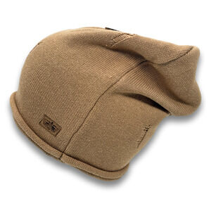 Double Layered Long Rolled Up Beanie Distressed Winter Snowboard Ski Hat